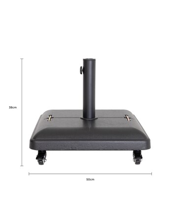 Charles Bentley Square Concrete Parasol Base with Wheels
