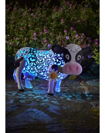 Solar Silhouette Daisy Cow