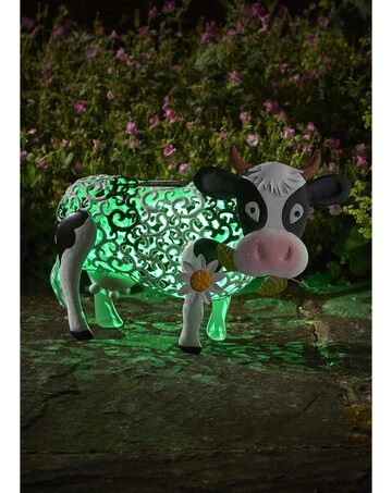 Solar Silhouette Daisy Cow