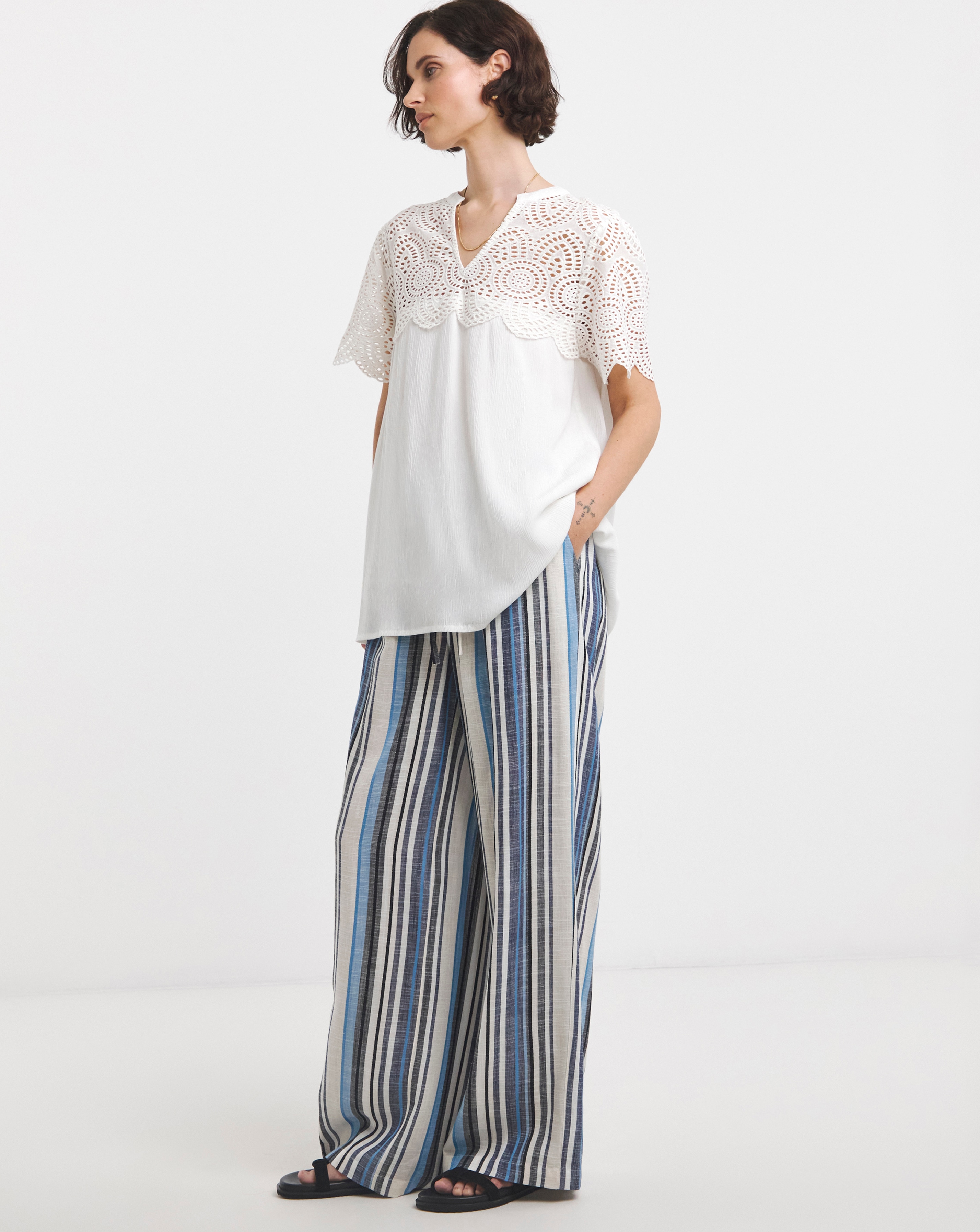 Yarn Dyed Stripe Trousers