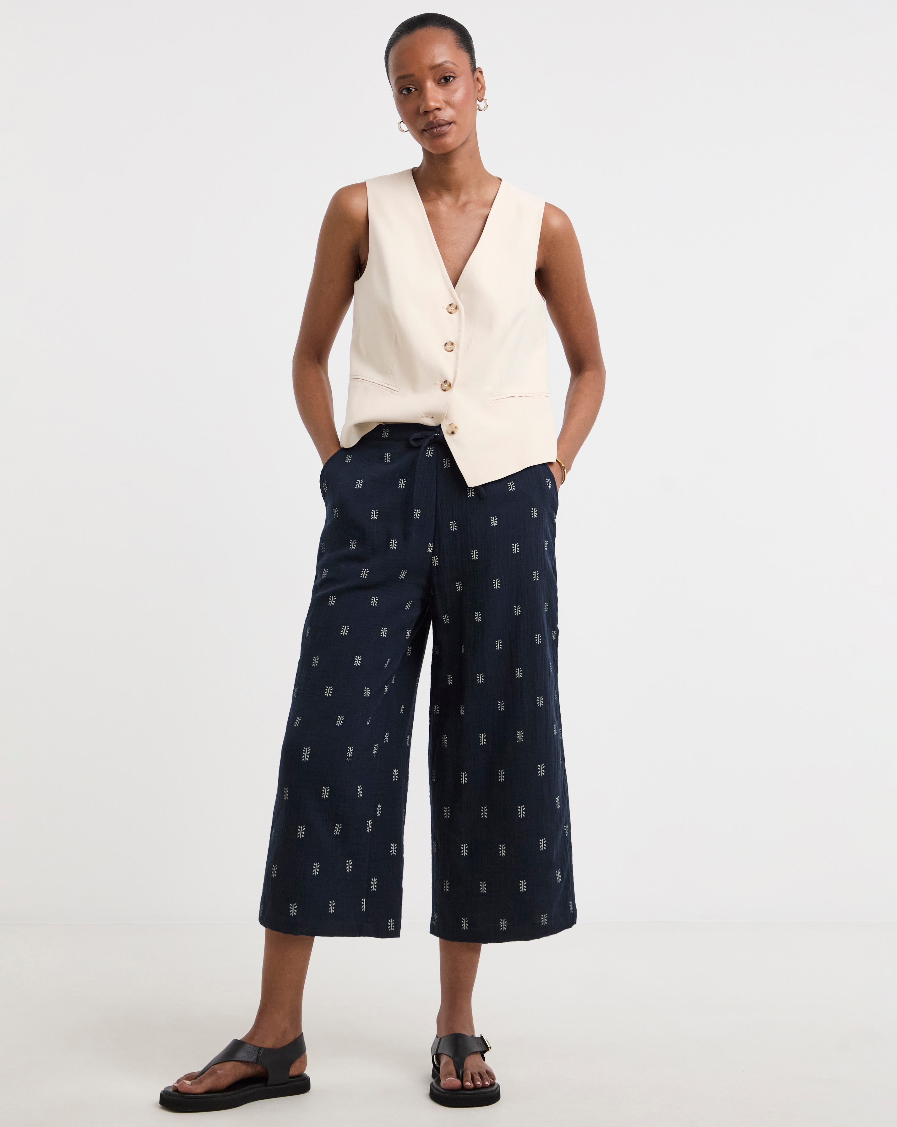 Pure Cotton Wide Leg Culottes