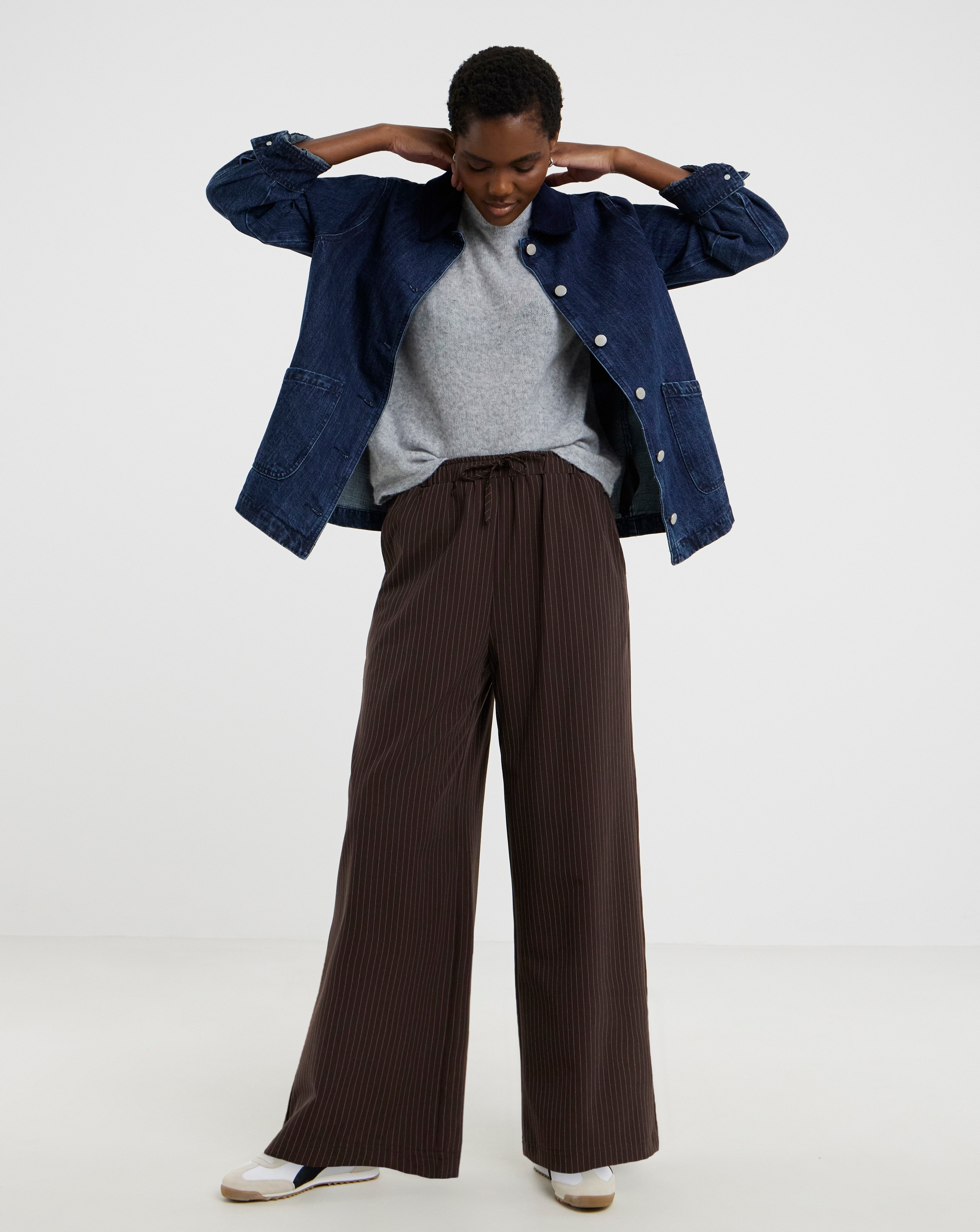 Printed Drawstring Wide Leg Trouser