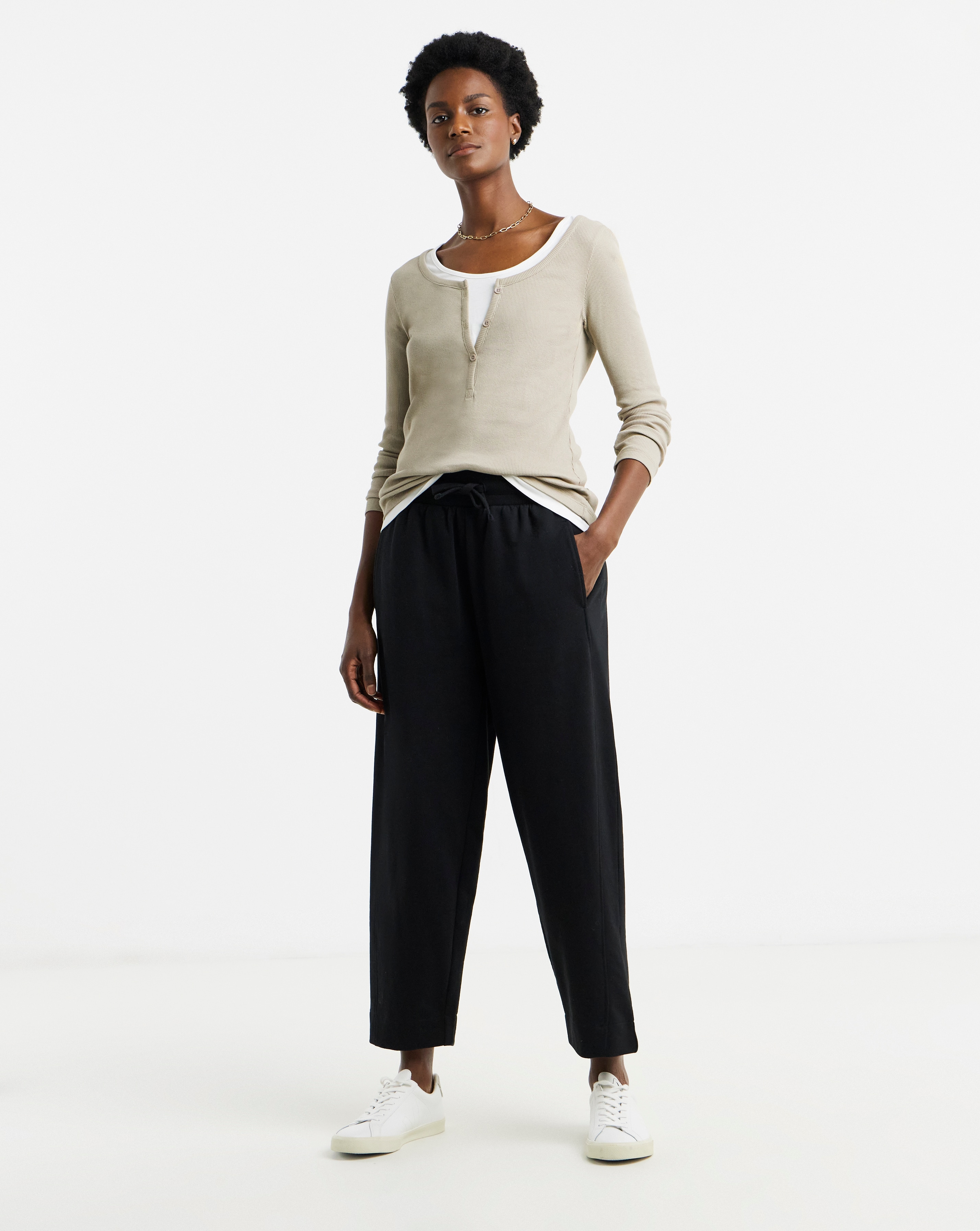 Barrel Leg Jersey Trouser