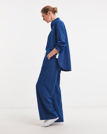 Stripe Drawstring Wide Leg Trouser