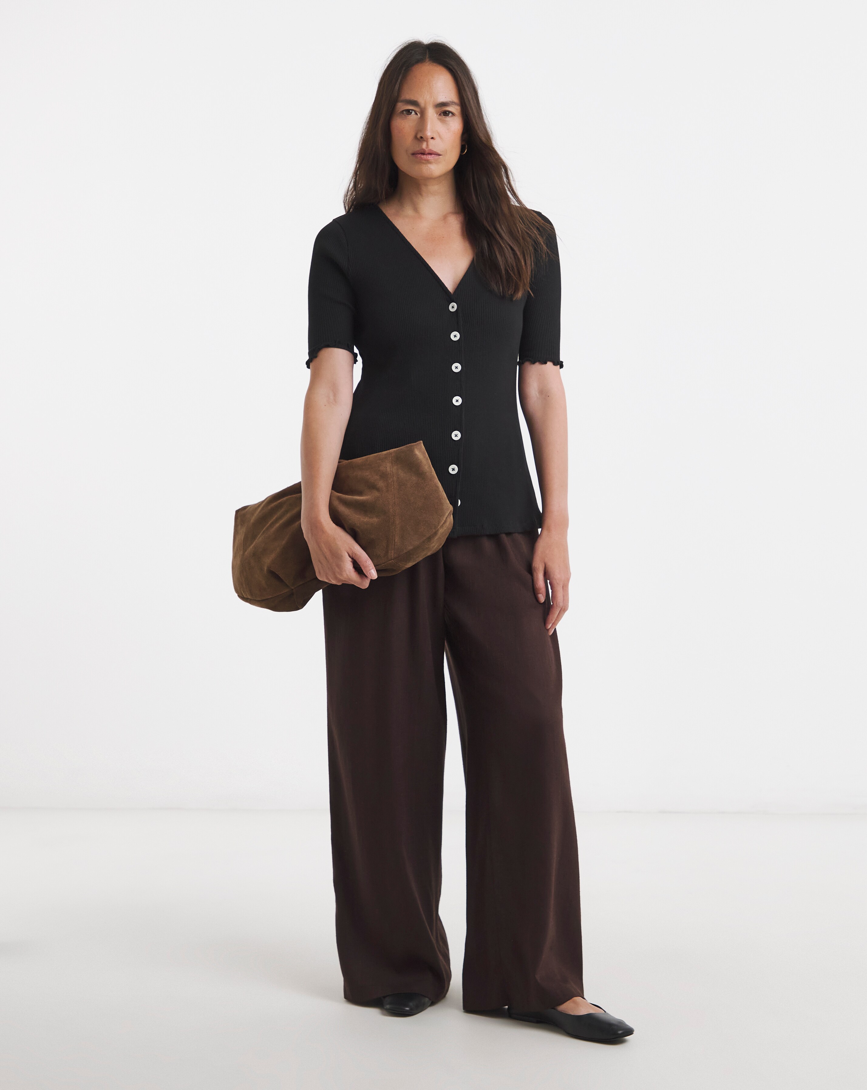 New In - Linen Mix Wide Leg Trousers