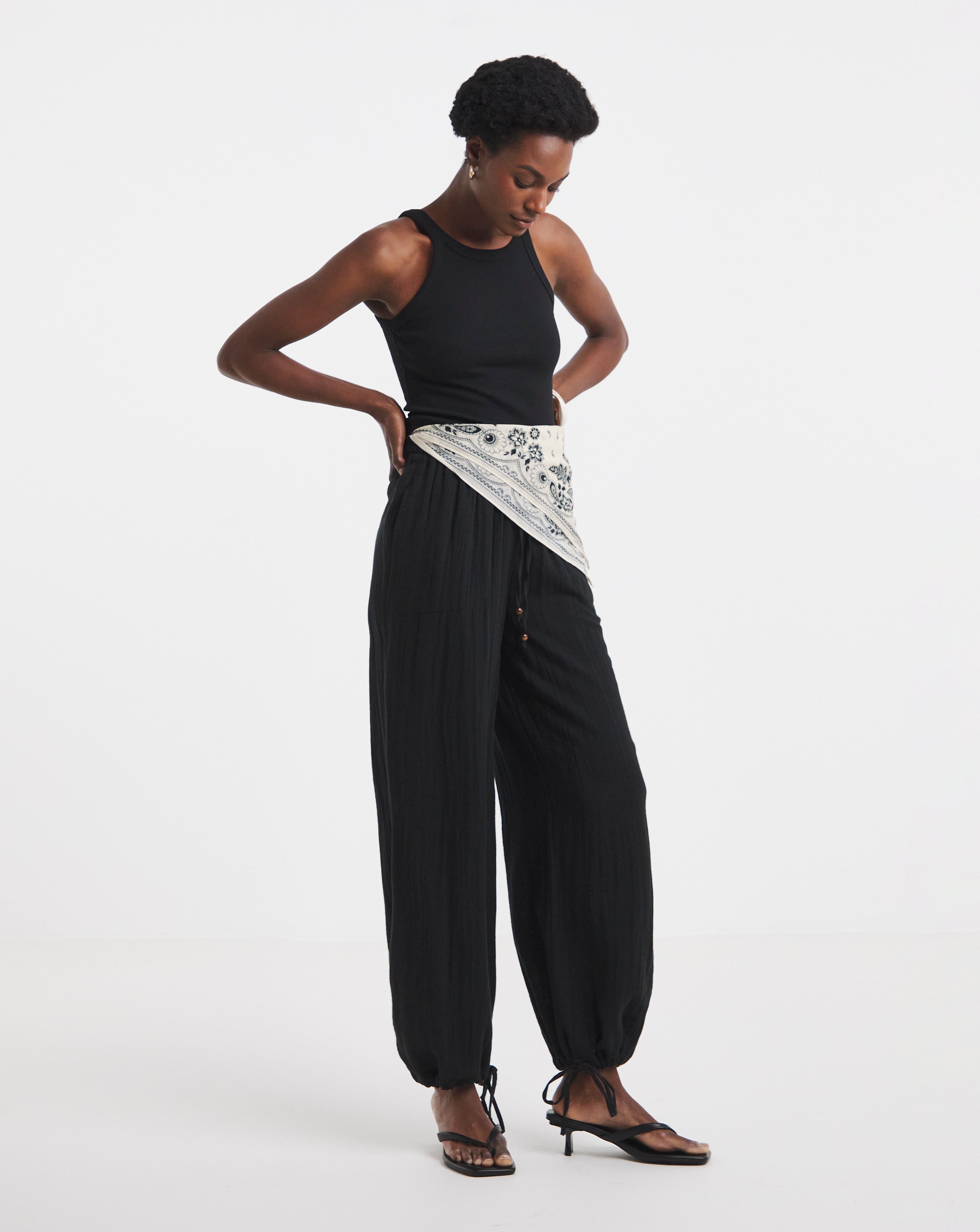 New In - Cotton Cheesecloth Balloon Trousers