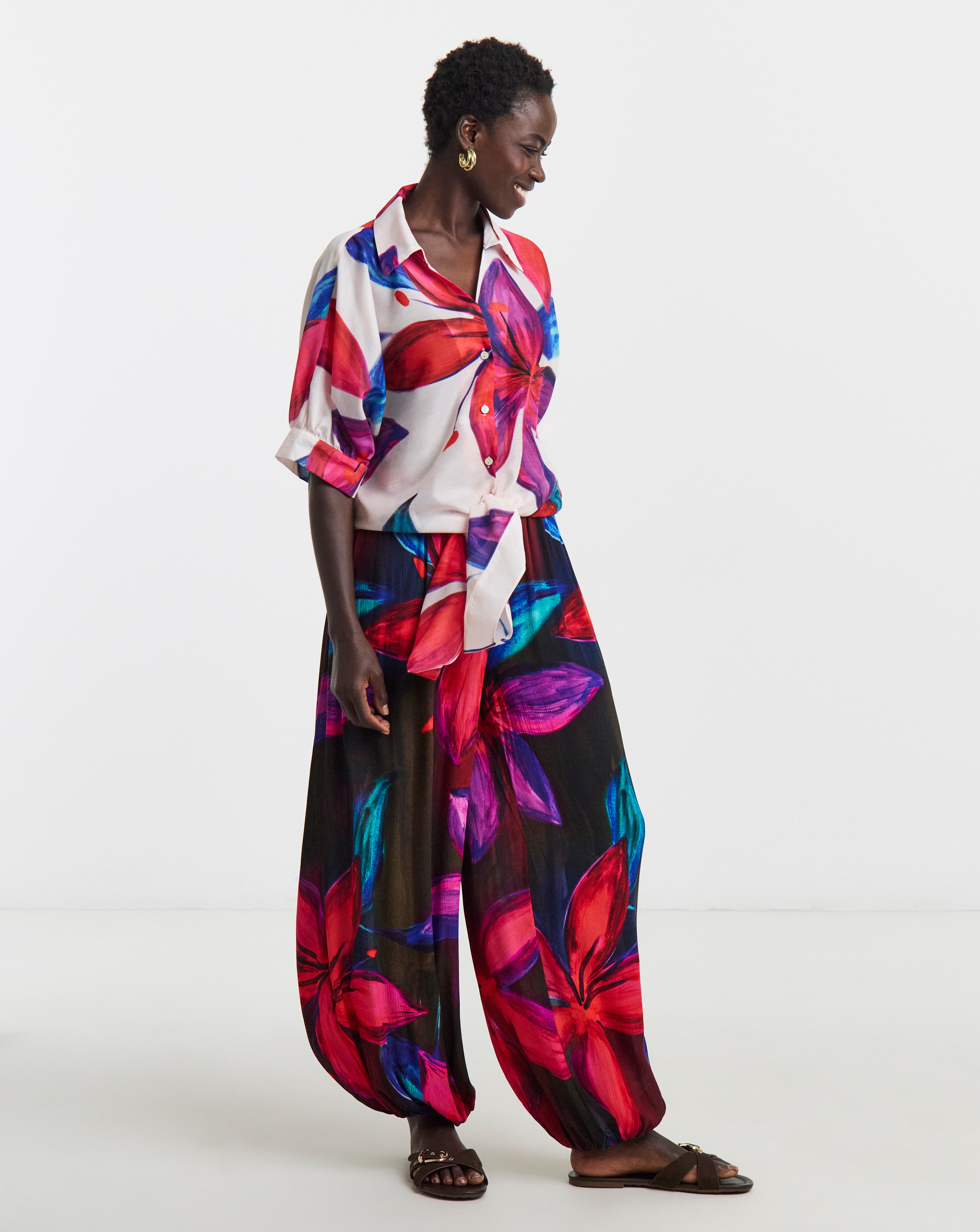 Viscose Crinkle Balloon Trouser