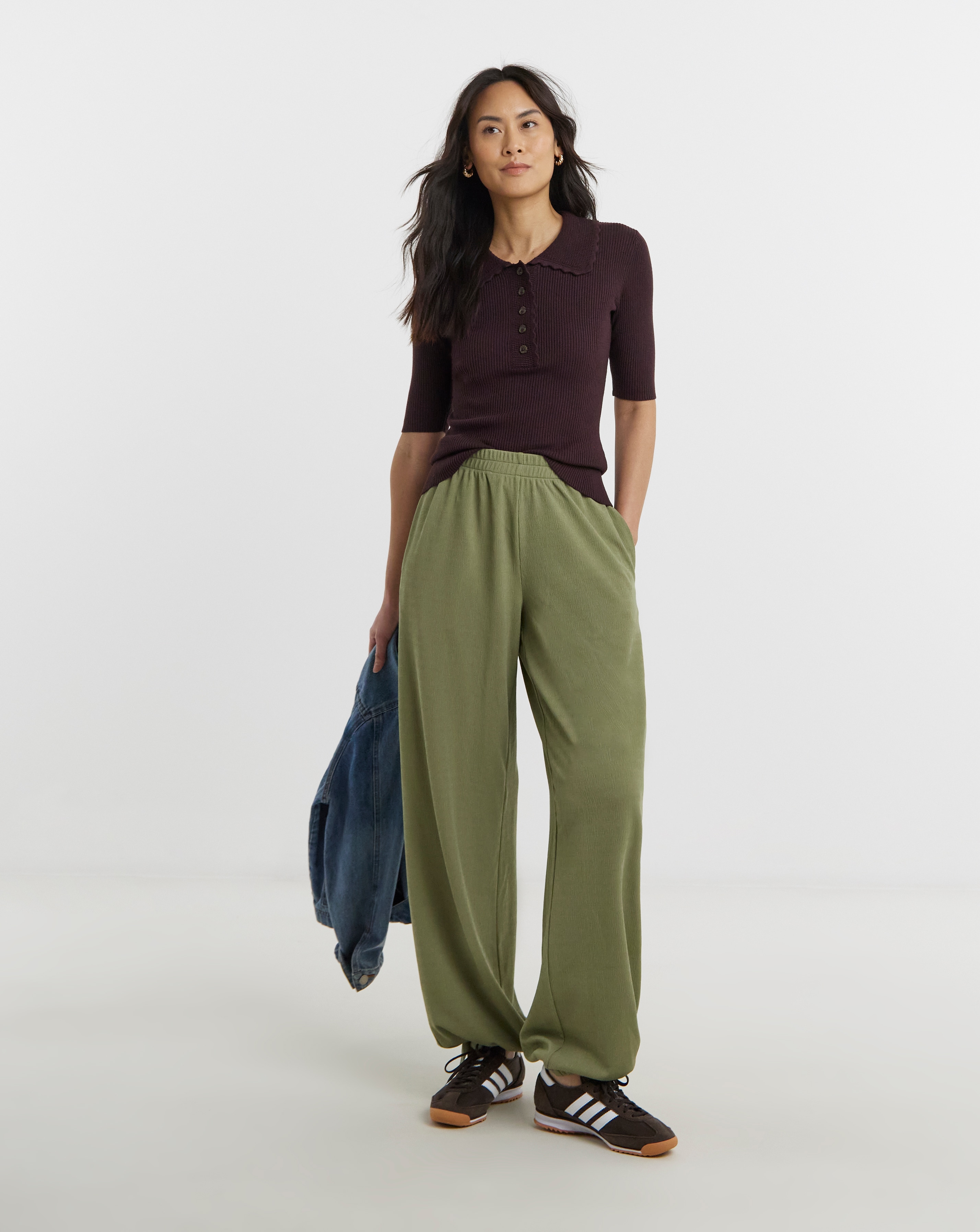 Textured Jersey Balloon Trousers
