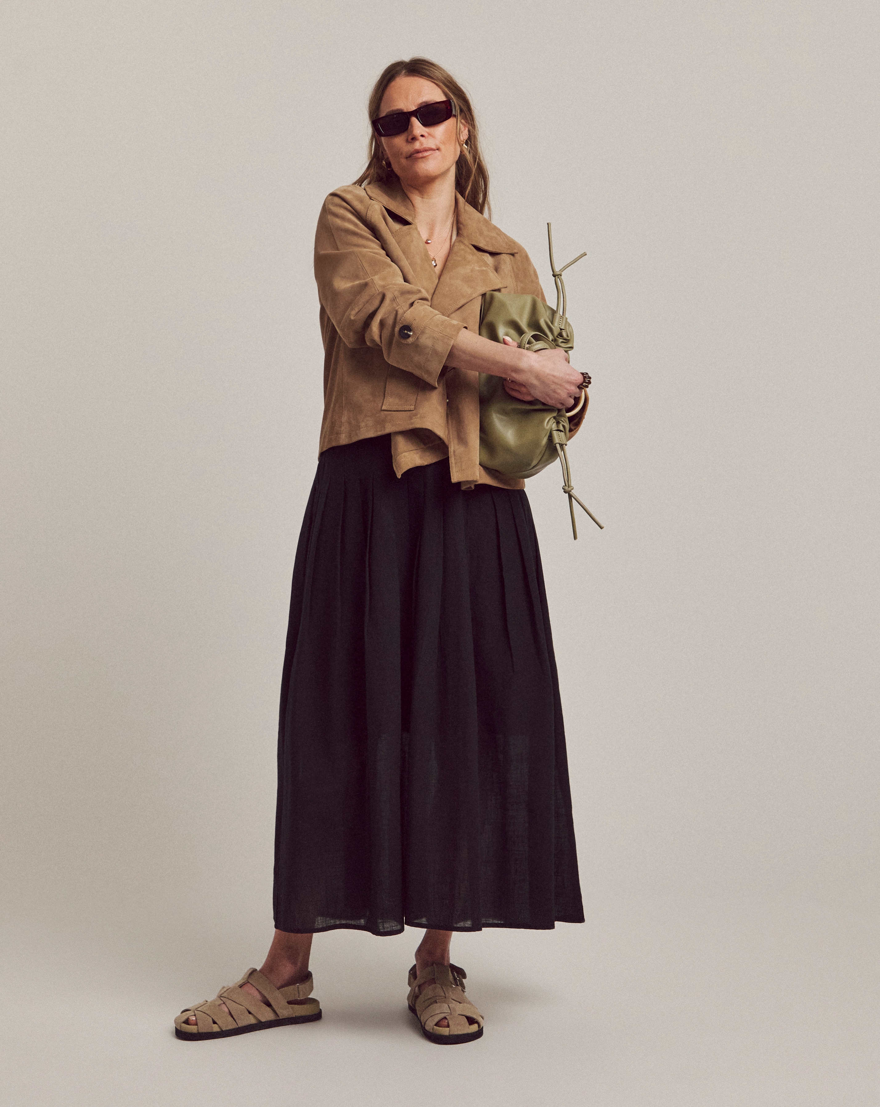 New In - Anthology Pleat Tuck Midi Skirt