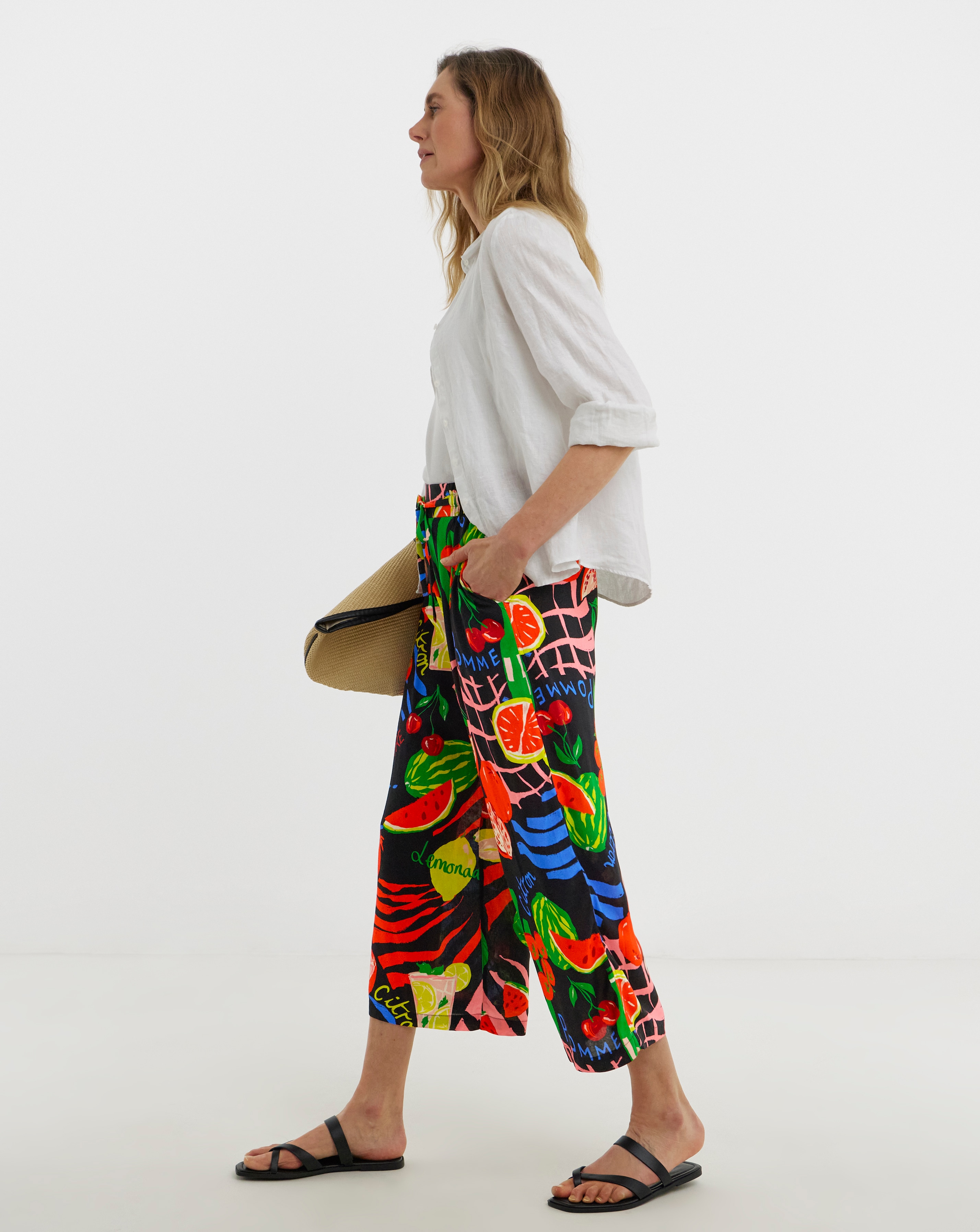 New In - Linen Mix Wide Leg Culotte