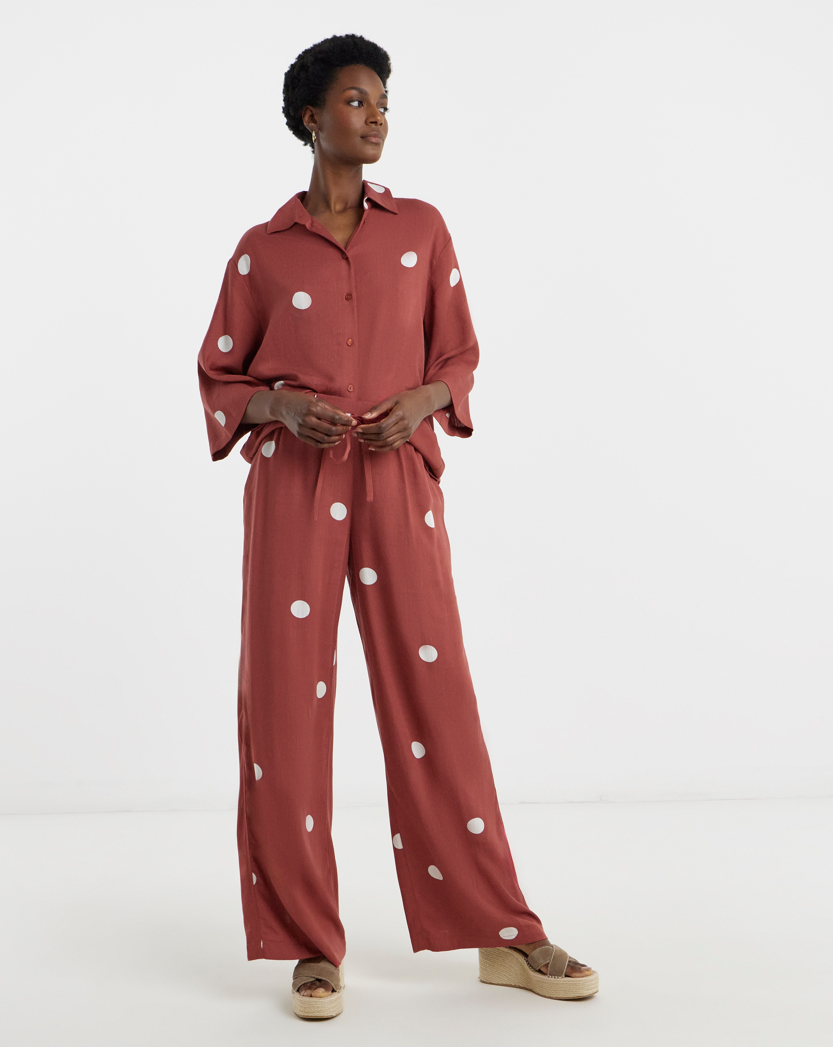 New In - Linen Mix Wide Leg Trousers