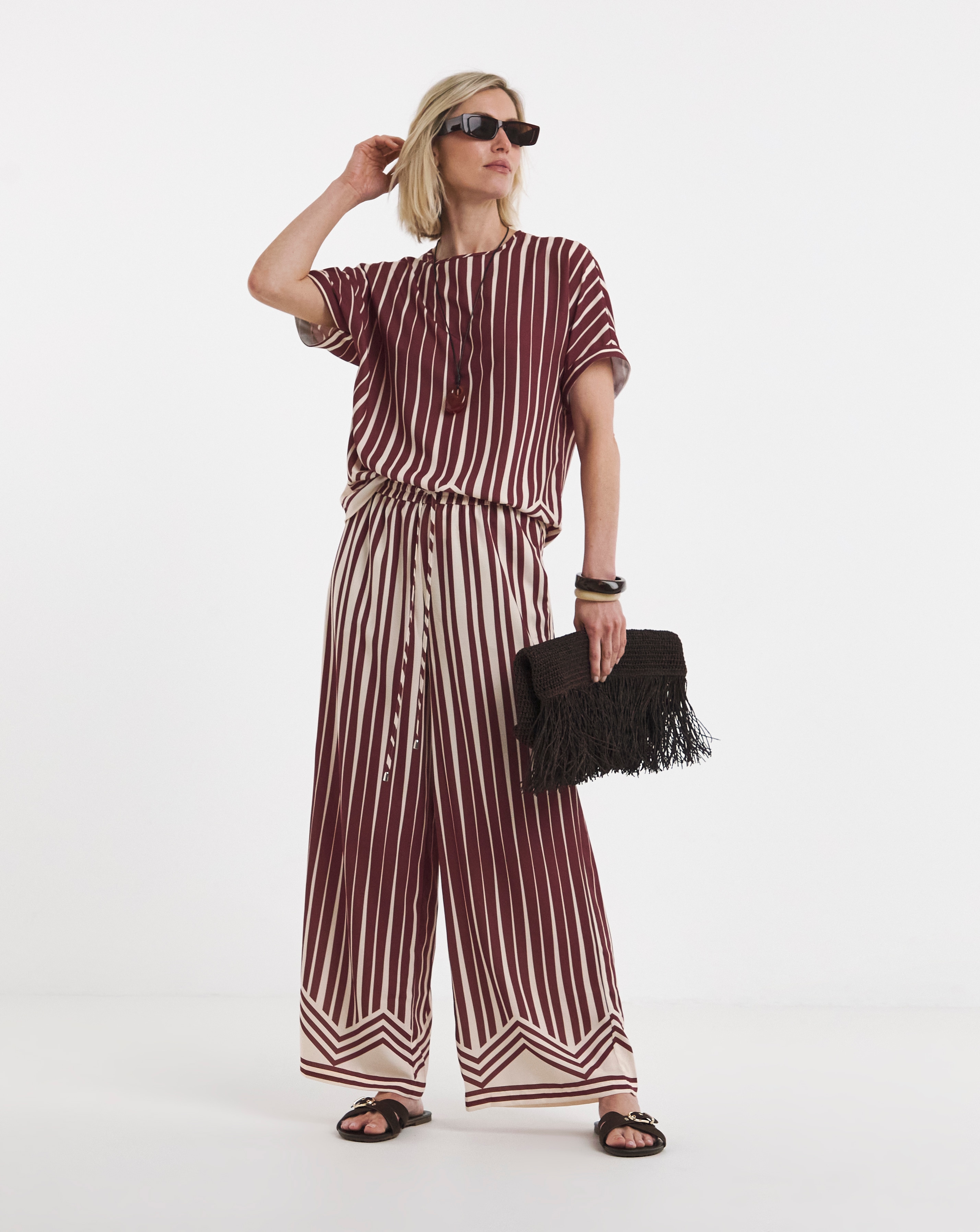 New In - Printed Wide Leg Trouser