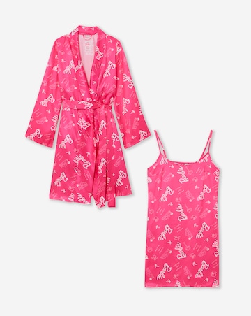 Barbie Satin Chemise and Dressing Gown Set