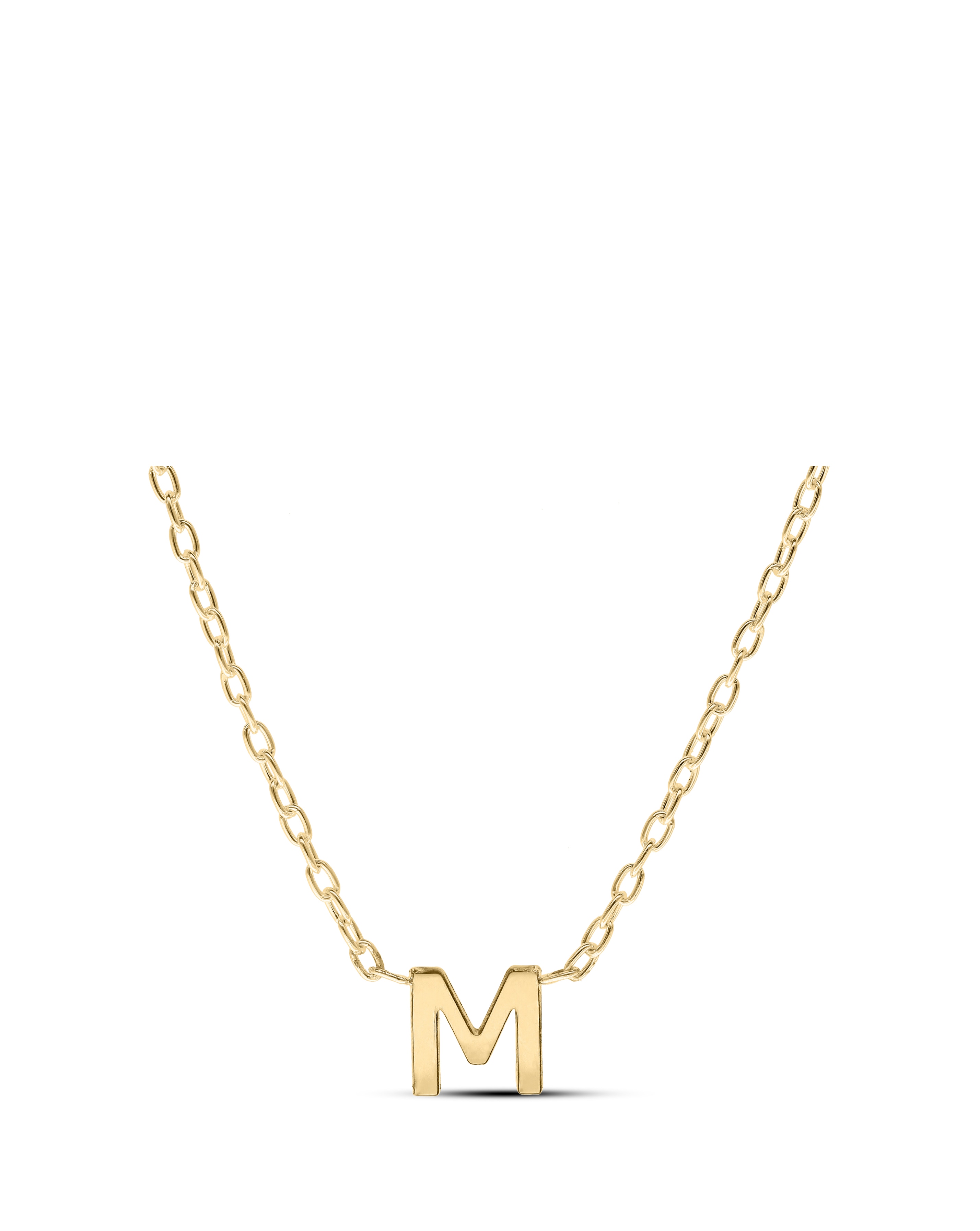 9ct Gold 5mm initial necklace 18