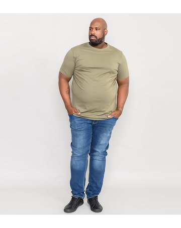D555 Big & Tall Flyers Premium Weight Combed Cotton Crew Neck T-Shirt - Khaki