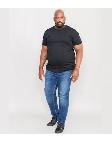 D555 Big & Tall Flyers Premium Weight Combed Cotton Crew Neck T-Shirt - Black