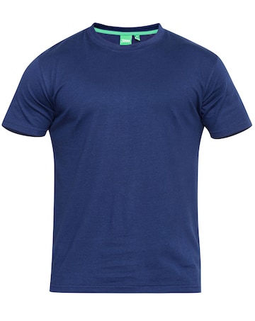 D555 Big & Tall Flyers Premium Weight Combed Cotton Crew Neck T-Shirt - Navy