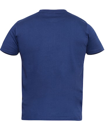 D555 Big & Tall Flyers Premium Weight Combed Cotton Crew Neck T-Shirt - Navy