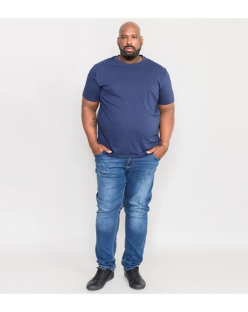 D555 Big & Tall Flyers Premium Weight Combed Cotton Crew Neck T-Shirt - Navy