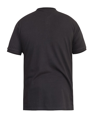 D555 Big & Tall Grant Fully Combed Pique Polo Shirt with Pocket - Black