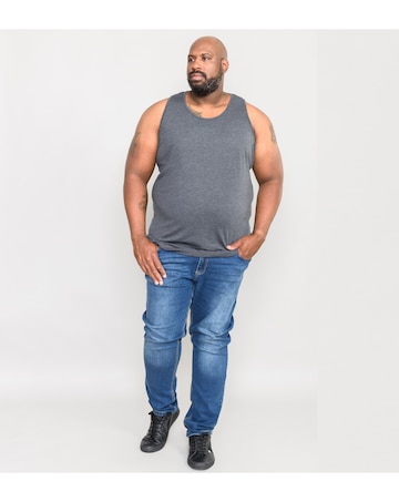 D555 Big & Tall Fabio Classic Fit Muscle Vest - Charcoal