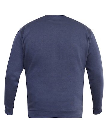 D555 Big & Tall Sweat Heavy Weight Classic Crew Neck Sweatshirt - Navy