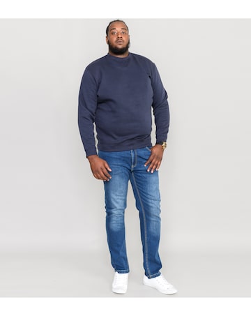 D555 Big & Tall Sweat Heavy Weight Classic Crew Neck Sweatshirt - Navy