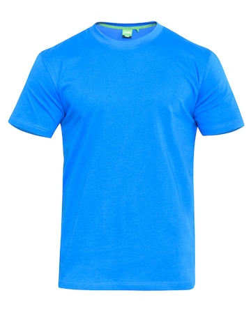 D555 Big & Tall Flyers Premium Weight Combed Cotton Crew Neck T-Shirt - Blue