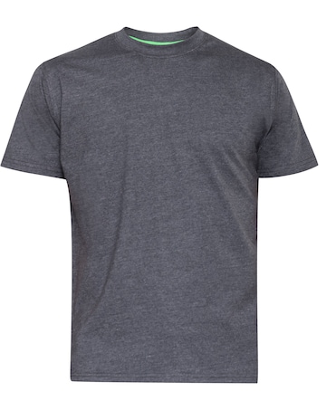 D555 Big & Tall Flyers Premium Weight Combed Cotton Crew Neck T-Shirt - Charcoal