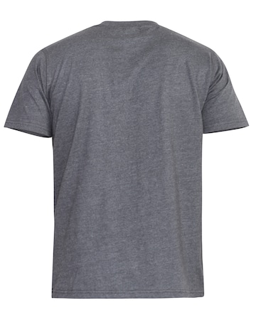 D555 Big & Tall Flyers Premium Weight Combed Cotton Crew Neck T-Shirt - Charcoal