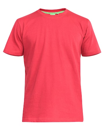 D555 Big & Tall Flyers Premium Weight Combed Cotton Crew Neck T-Shirt - Red