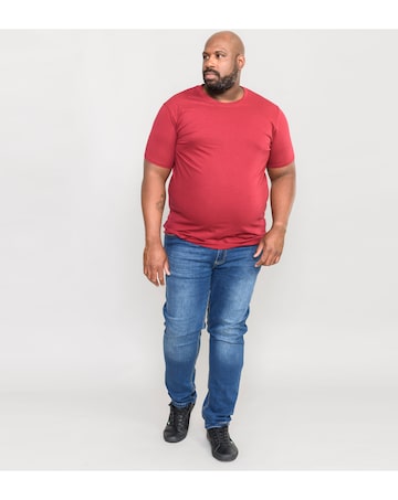 D555 Big & Tall Flyers Premium Weight Combed Cotton Crew Neck T-Shirt - Red