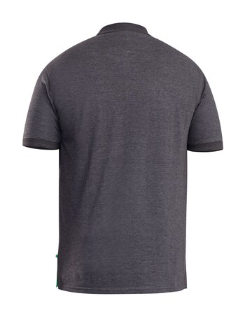 D555 Big & Tall Grant Fully Combed Pique Polo Shirt with Pocket - Charcoal