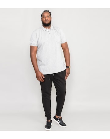 D555 Big & Tall Grant Fully Combed Pique Polo Shirt with Pocket - Grey