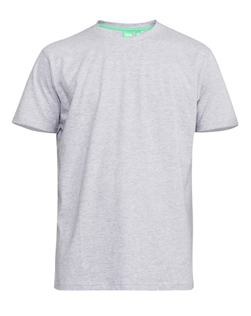 D555 Big & Tall Flyers Premium Weight Combed Cotton Crew Neck T-Shirt - Grey