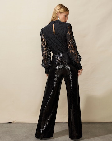 Ro&Zo Sequin Wide Leg Trouser
