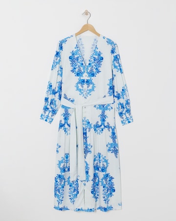 Raishma Studio Floral Print V-Neck Midi Dress