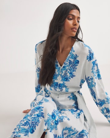 Raishma Studio Floral Print V-Neck Midi Dress