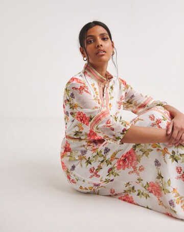 Raishma Studio Floral Print High-Neck Midi Dress