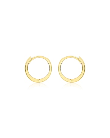 9ct Gold Tube Huggy Hoop Creole Earrings