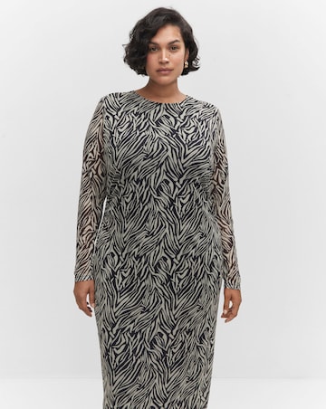 Mango Zebra Print Midi Dress