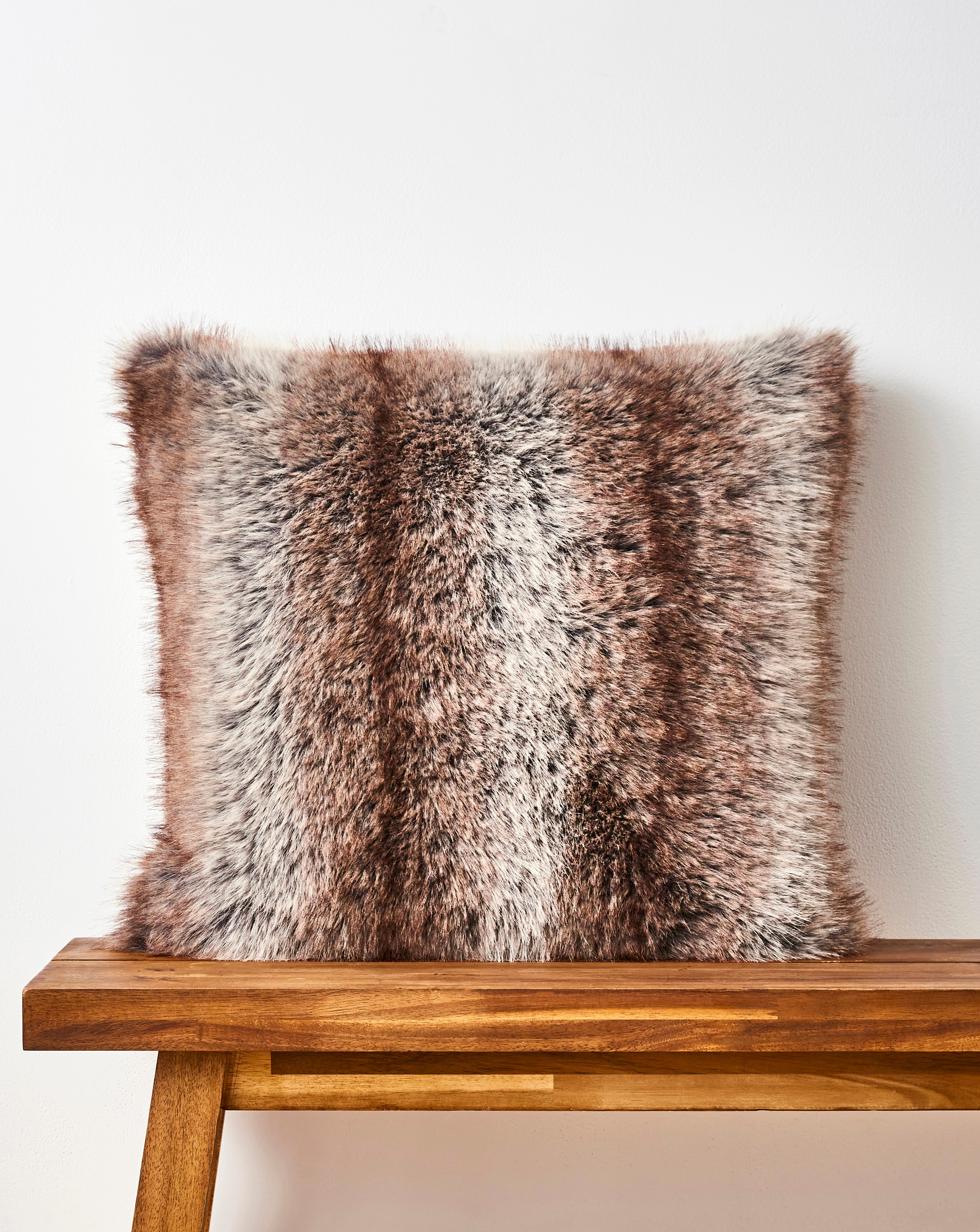 Striped Animal Plush Faux Fur Cushion
