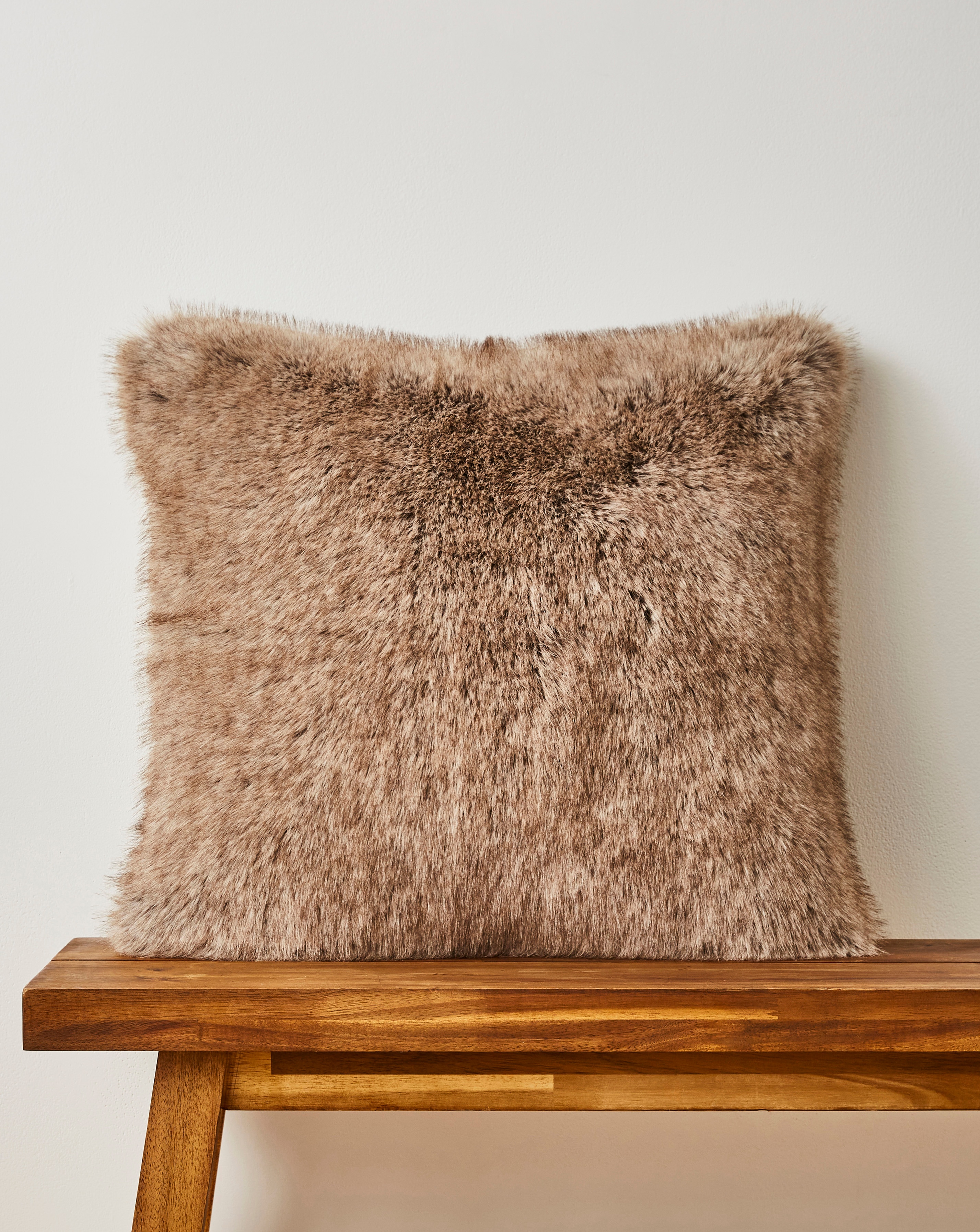 Two-Toned Animal Plush Faux Fur Cushion
