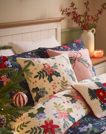 Christmas Floral Cushion