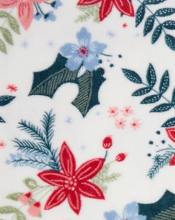 Christmas Floral Fleece Throw