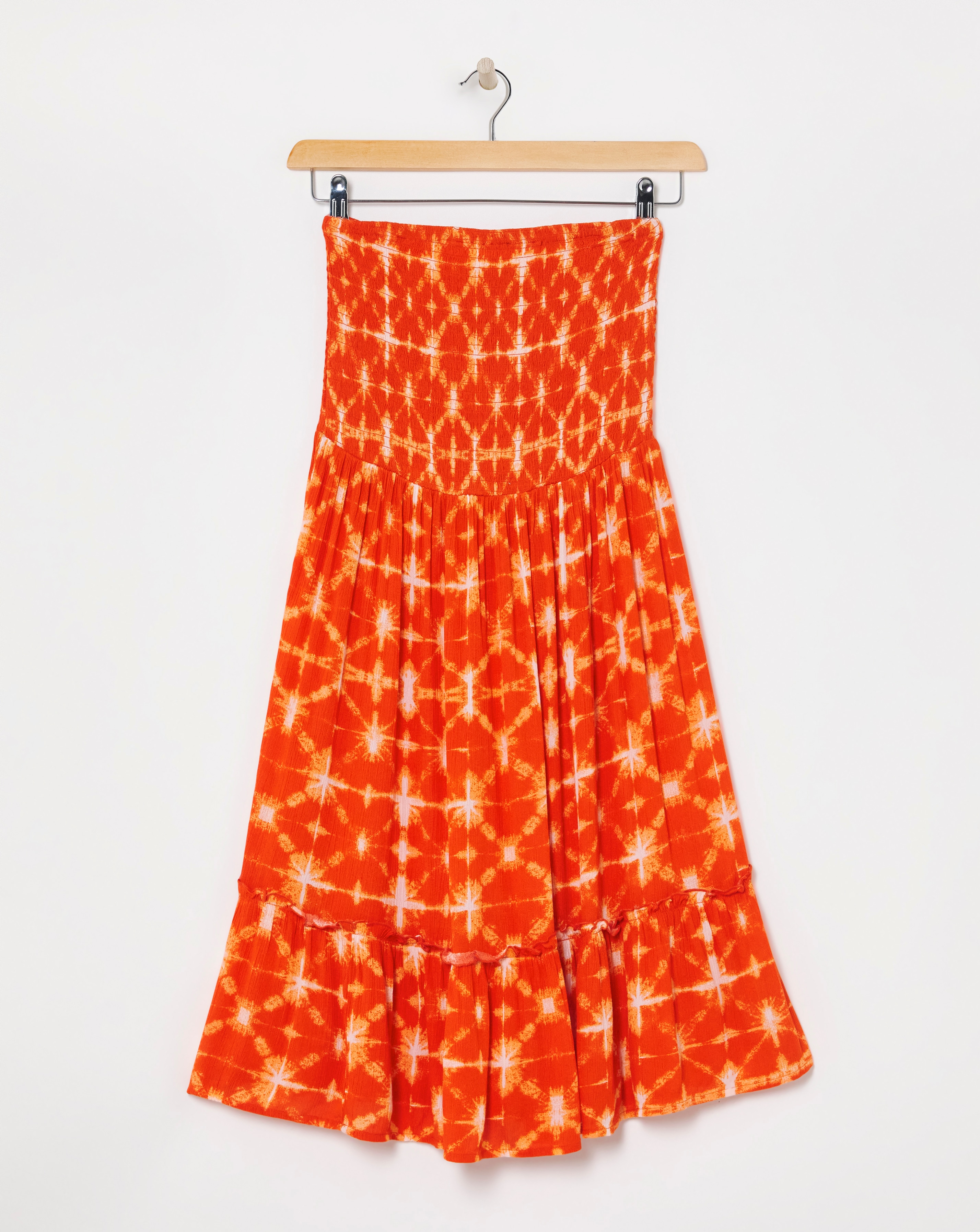 Shirred Bandeau Mini Beach Dress