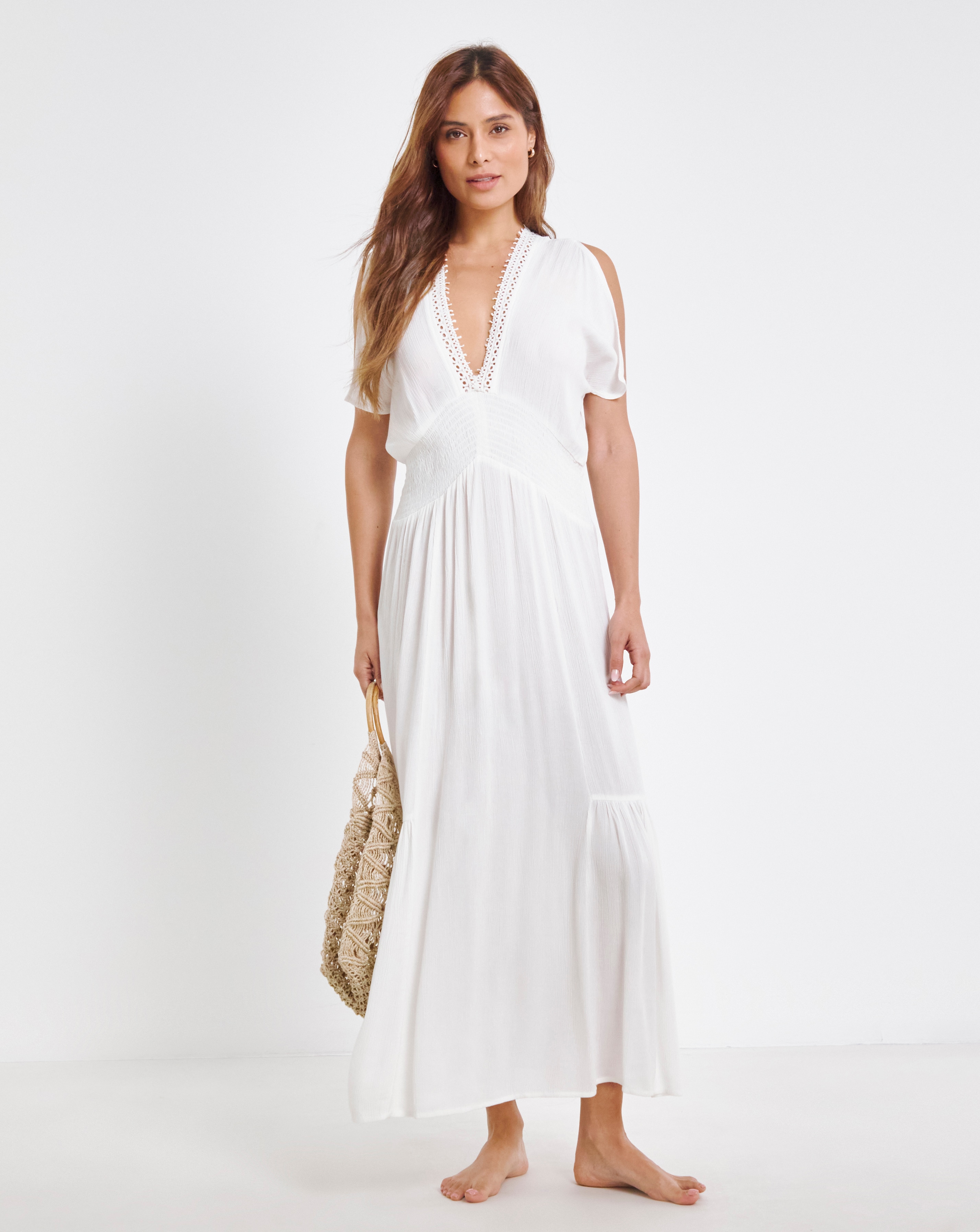 Rayon Crepe Maxi Beach Dress