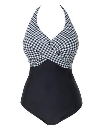 Figleaves Tailor Underwired Twist Front Tummy Control Swimsuit