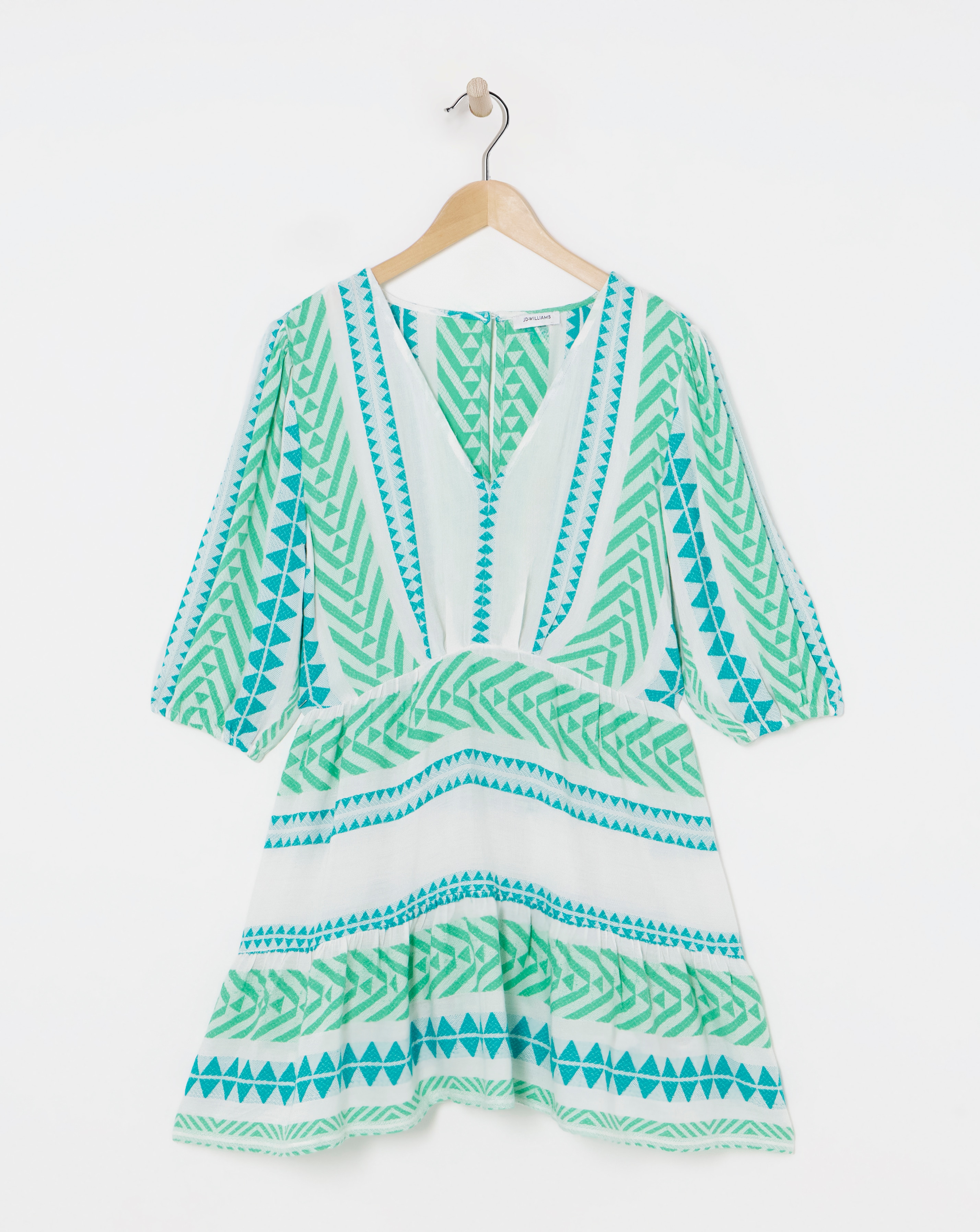 Cotton Jacquard Plunge Beach Dress