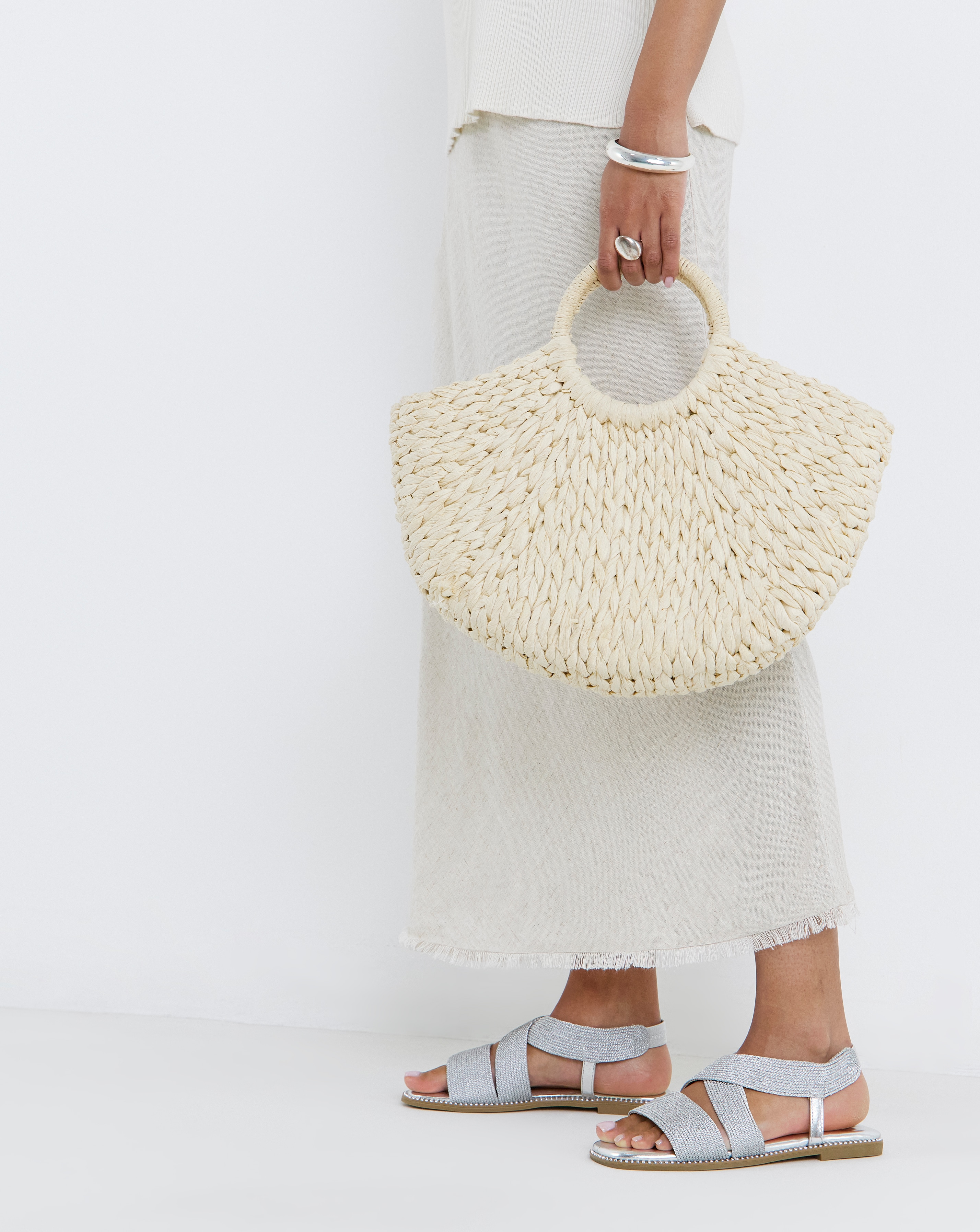 Elasticated Flat Sandals Extra Wide Fit